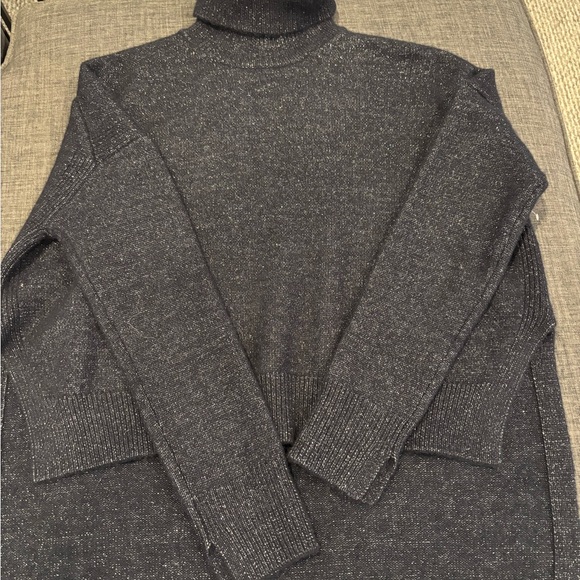 All Saints Amos 2-In-1 Satin Maxi Dress S . Navy sparkle blue - Picture 6 of 11